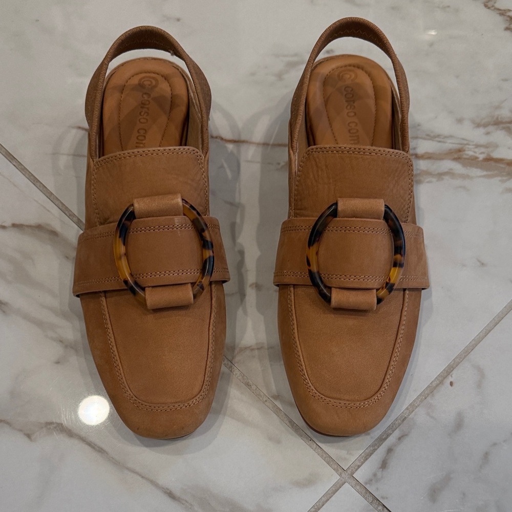 Corso Como Tan Women’s Slingback Loafers